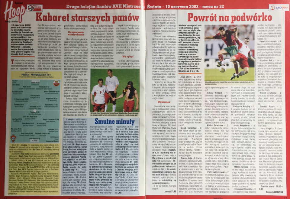 piłka nożna po meczu polska - portugalia (10.06.2002)
