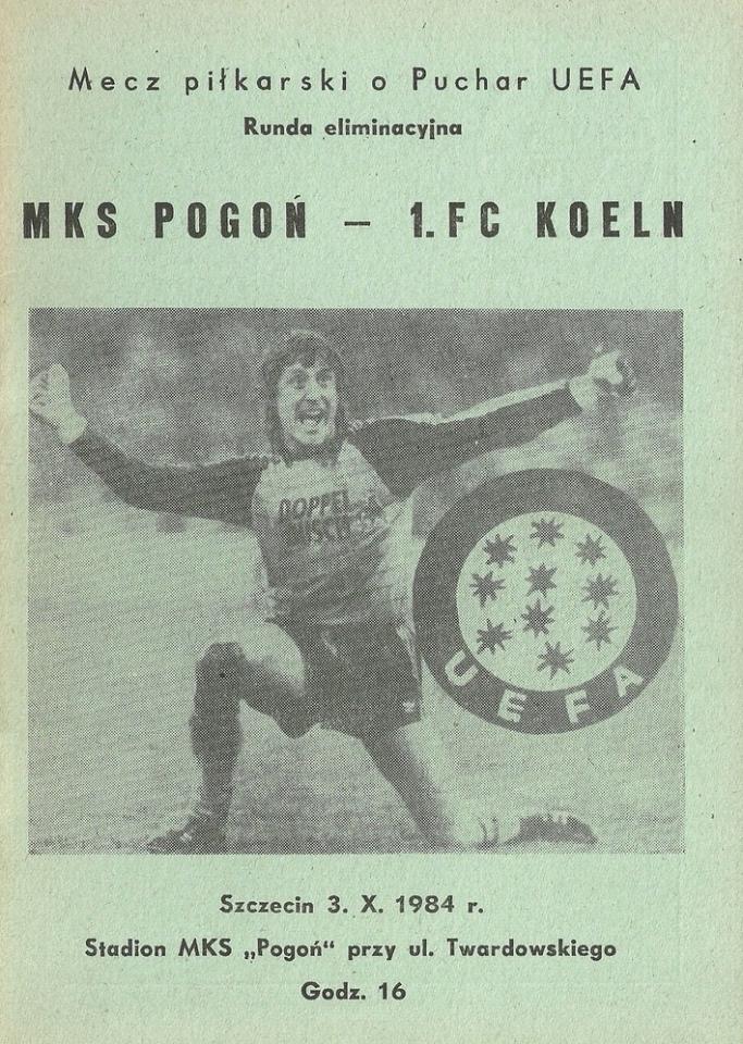 Program meczowy Pogoń Szczecin - 1. FC Köln 0:1 (03.10.1984)