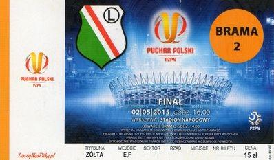 Bilet z meczu Lech Poznań - Legia Warszawa 1:2 (02.05.2015)