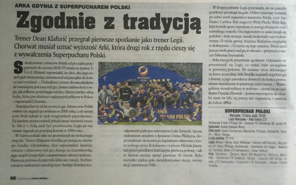 Legia Warszawa - Arka Gdynia 2:3 (14.07.2018) Piłka Nożna