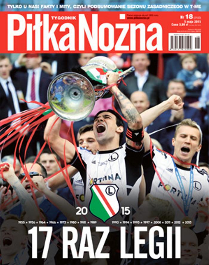 Okładka Piłka Nożna po meczu Lech Poznań - Legia Warszawa 1:2 (02.05.2015).