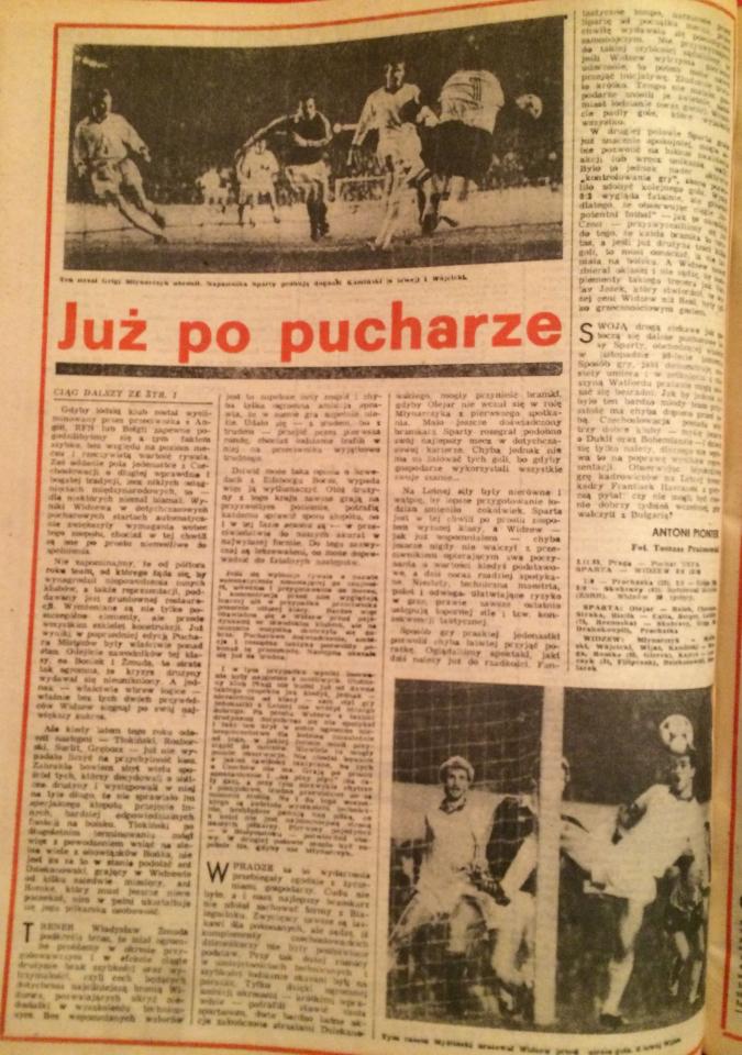 Sparta Praga - Widzew Łódź 3:0 (02.11.1983)