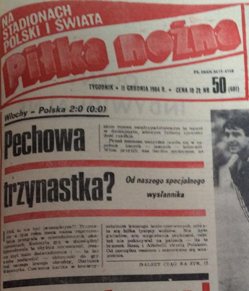 Piłka Nożna po Włochy - Polska 2:0 (08.12.1984) 1