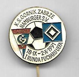 Pamiątka Górnik Zabrze - Hamburger SV 0:3 (02.10.1991)