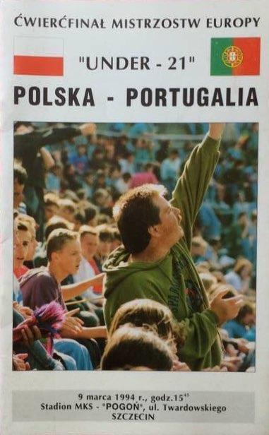 Program meczowy Polska - Portugalia 1:3 U21 (09.03.1994).