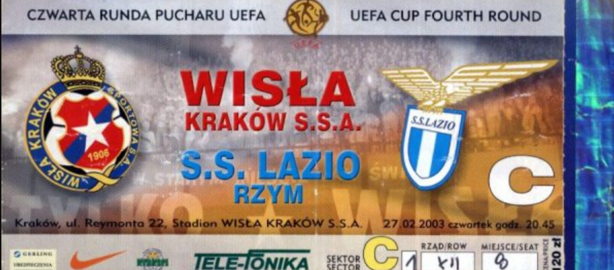 bilet z meczu wisła - lazio (28.02.2003)