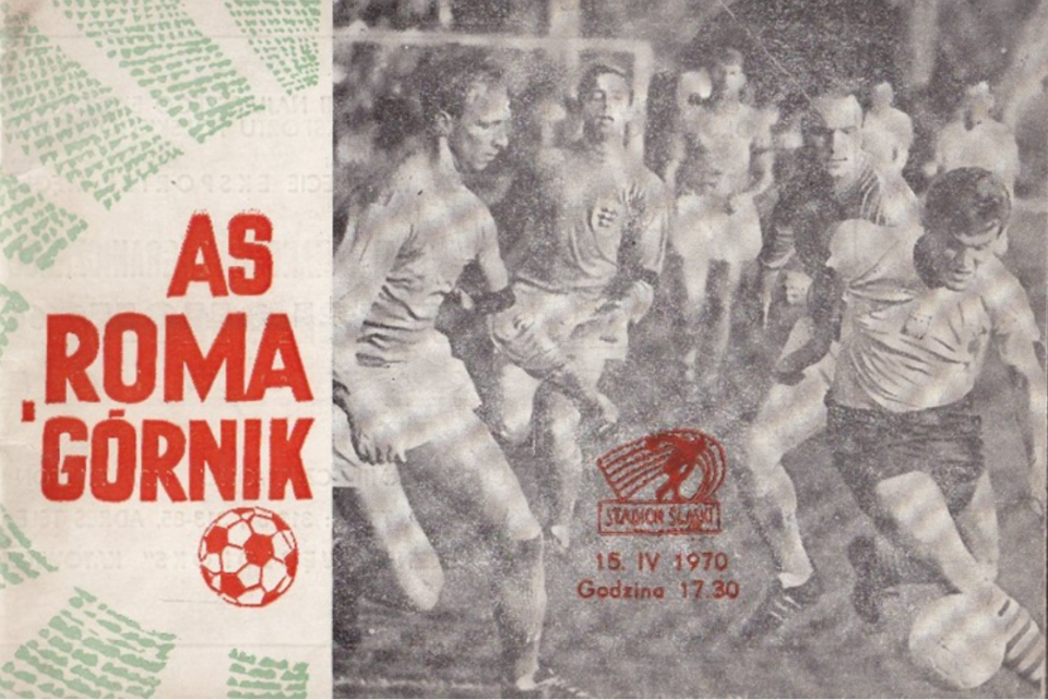program meczowy górnik zabrze - as roma (15.04.1970)