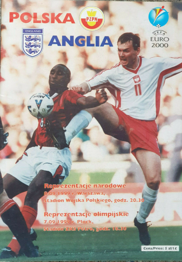 program meczowy polska - anglia (08.09.1999)