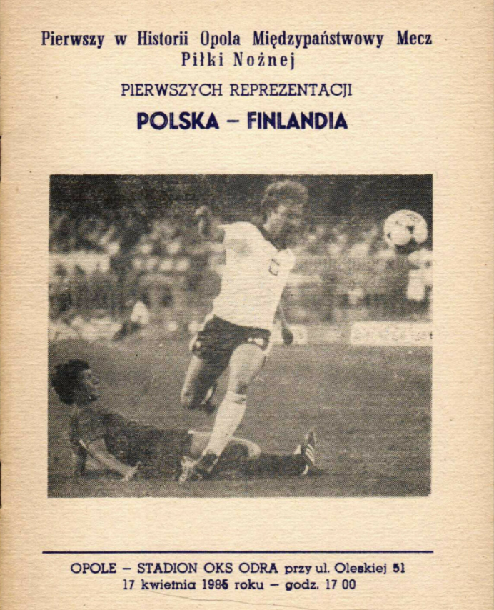 program meczowy polska - finlandia (17.04.1985)