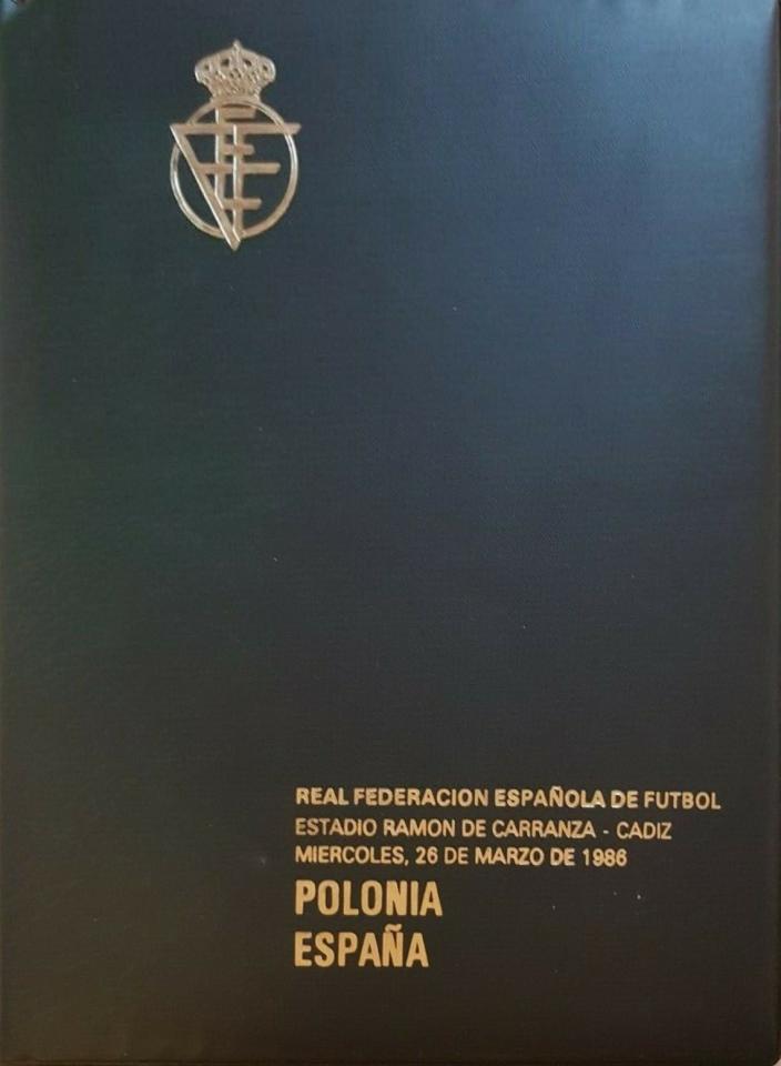 Program meczowy Hiszpania - Polska 3:0 (26.03.1986).