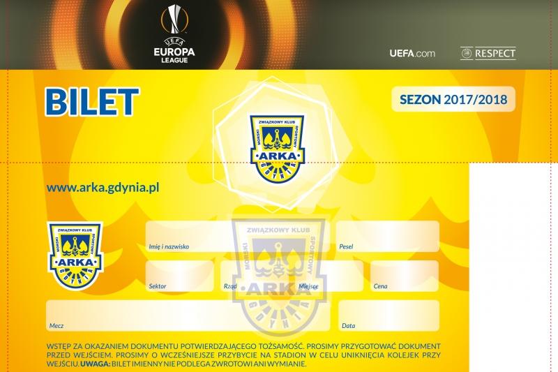 Bilet (wzór) z meczu Arka Gdynia - FC Midtjylland 3:2 (27.07.2017).