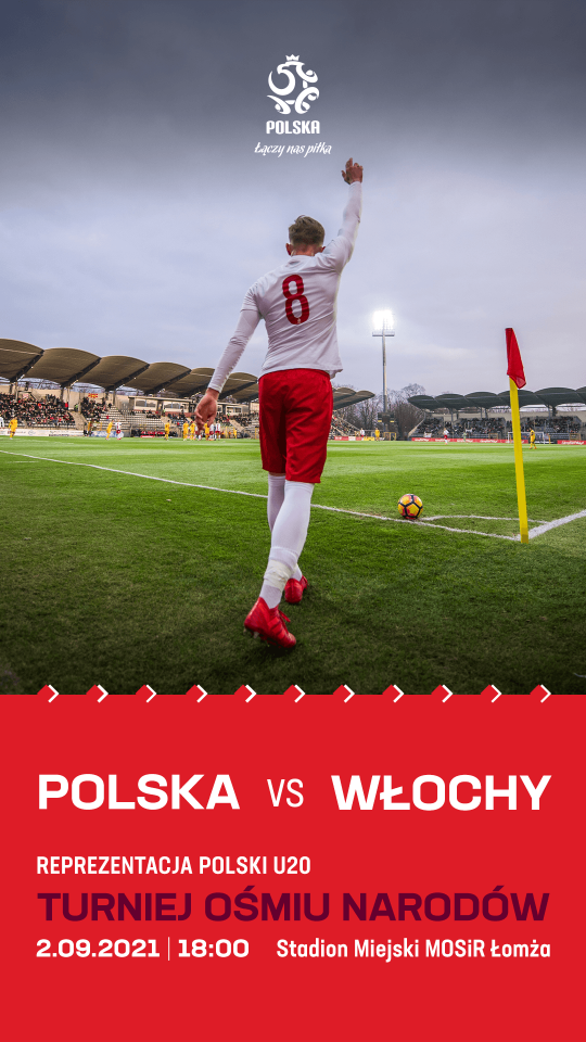 Grafika zapowiadająca mecz Polska - Włochy 0:2 U20 (02.09.2021)