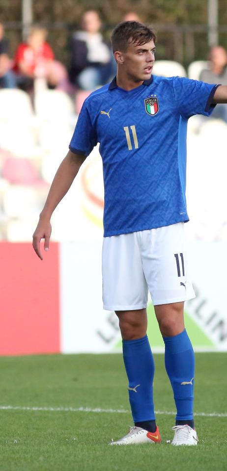 Daniel Maldini (Polska - Włochy 0:2 U20, 02.09.2021).