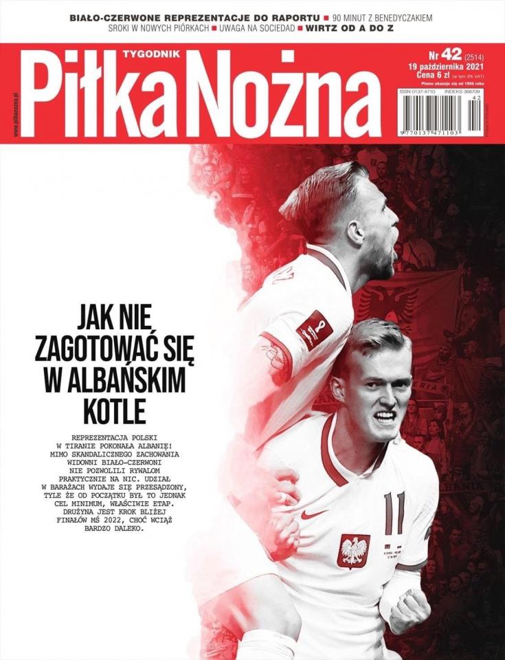 Okładka Piłka Nożna po meczu Albania - Polska 0:1 (12.10.2021).