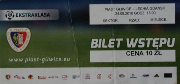 Piast Gliwice - Lechia Gdańsk 0:0, k. 3-5 (24.08.2016)