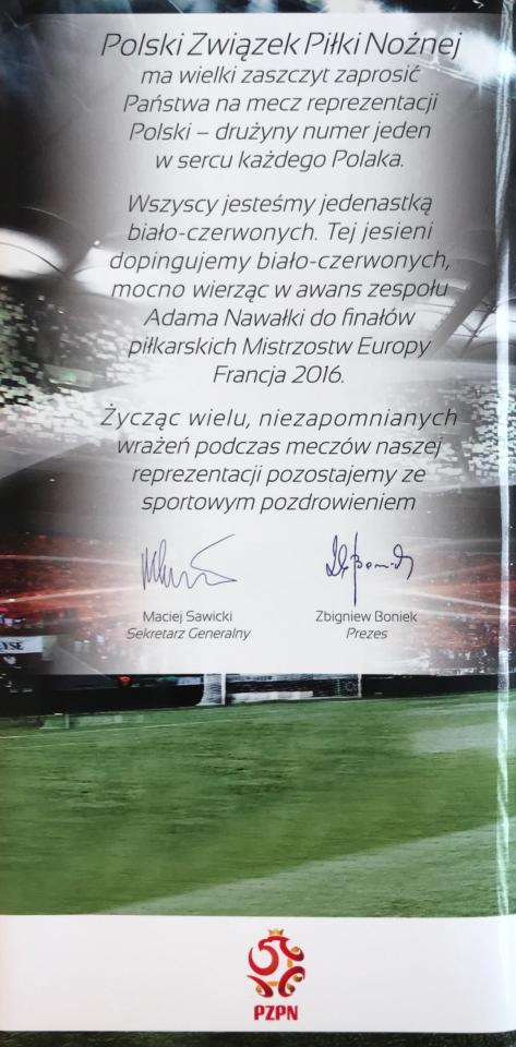 Folder przed meczami eliminacji Euro 2016