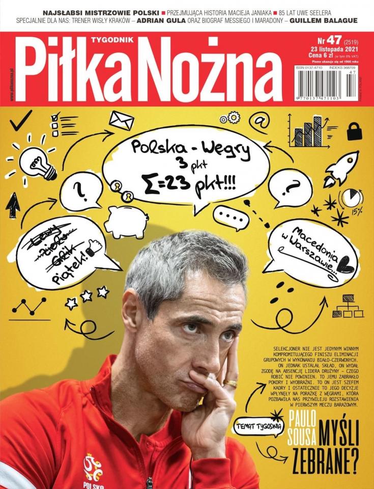 Okładka Piłka Nożna po meczu Polska - Węgry 1:2 (15.11.2021).