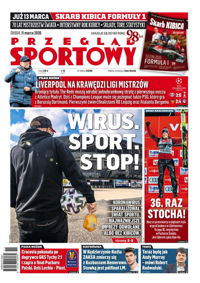 Przegląd Sportowy po GKS Tychy - Cracovia 1:2 (pd.), 10.03.2020