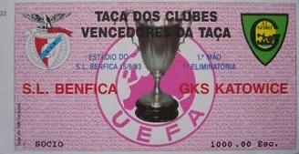 Bilet Benfica Lizbona - GKS Katowice 1:0 (15.09.1993)