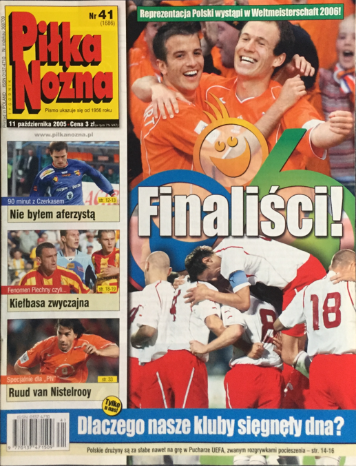 okładka piłki nożnej po meczu polska - islandia (11.10.2005)