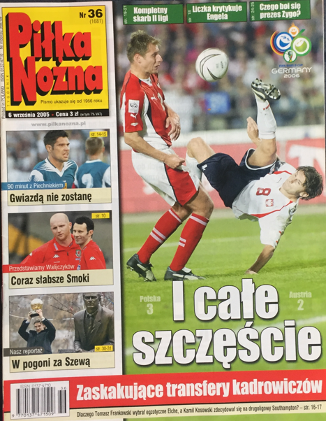 okładka piłki nożnej po meczu polska - austria (03.09.2005)