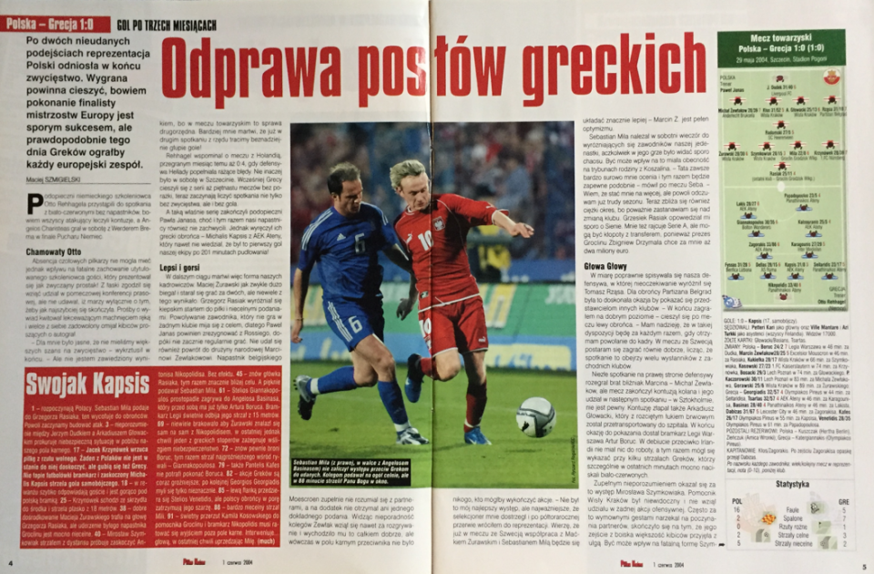 piłka nożna po meczu polska - grecja (29.05.2004)