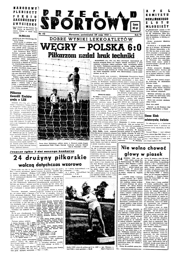 Przegląd Sportowy po Węgry - Polska 6:0 (27.05.1951) 1