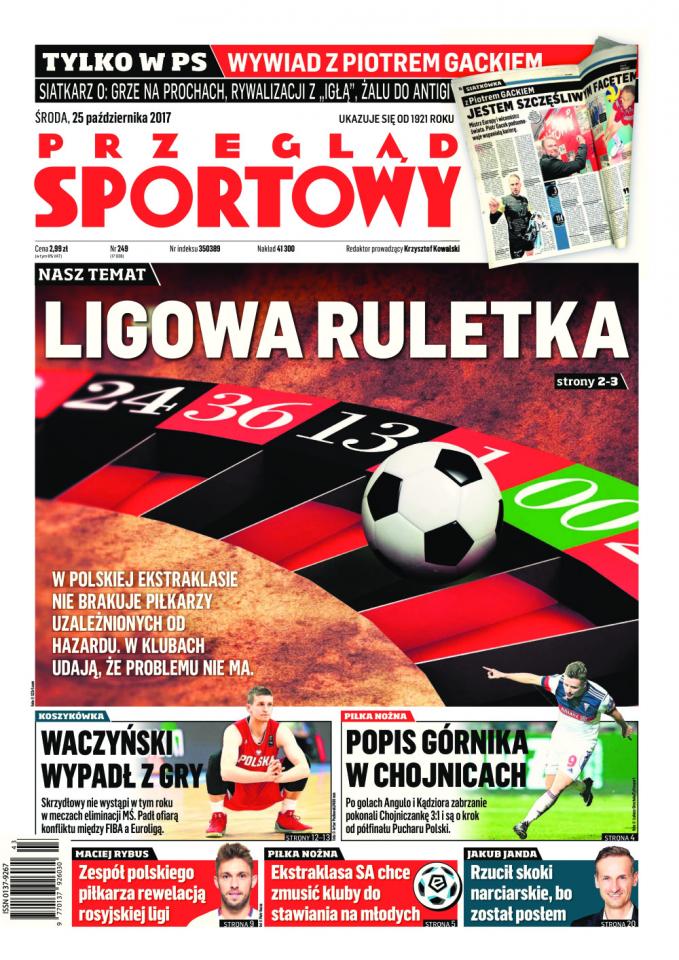 Okładka Przegląd Sportowy po meczu Chojniczanka Chojnice - Górnik Zabrze 1:3 (24.10.2017).