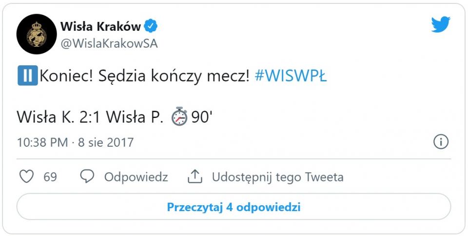 Wisła Kraków - Wisła Płock 2:1 (08.08.2017)	