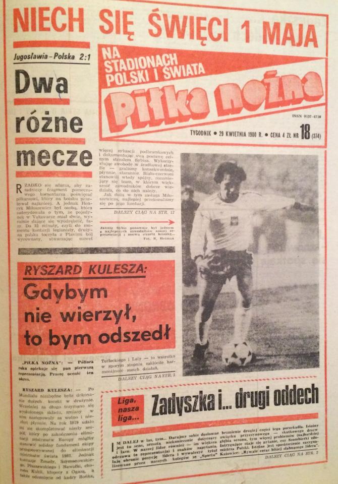 Piłka Nożna po Jugosławia - Polska 2:1 (26.04.1980) 1