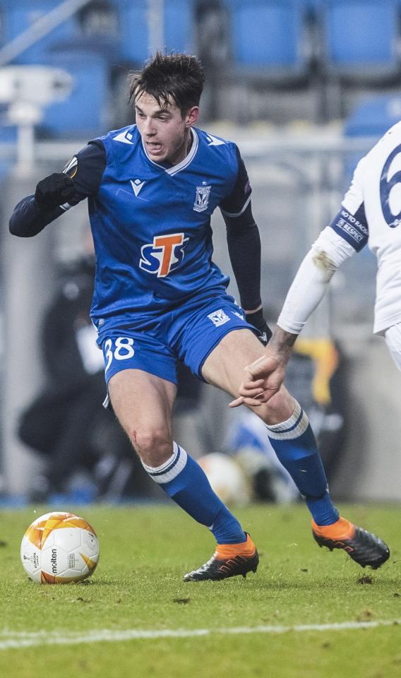 Jakub Kamiński (Lech Poznań - Rangers FC 0:2, 10.12.2020).