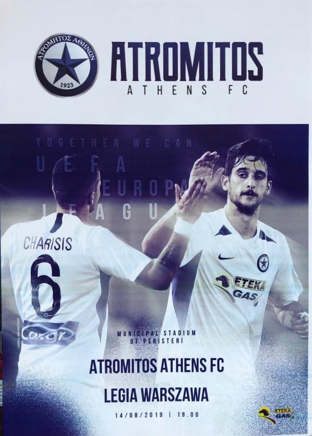 Program meczowy Atromitos Ateny - Legia Warszawa 0:2 (14.08.2019).