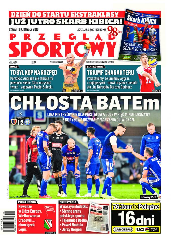 Przegląd Sportowy po Piast Gliwice - BATE Borysów 1:2 (17.07.2019)