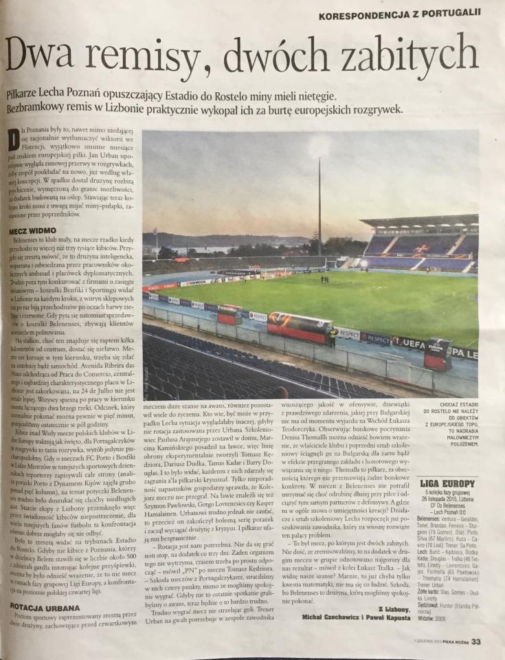 Belenenses Lizbona - Lech Poznań 0:0 (26.11.2015)