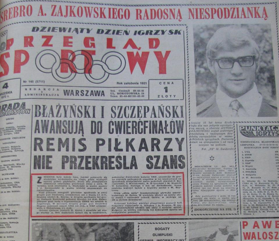 Przegląd Sportowy po Polska - Dania 1:1 (03.09.1972) 1