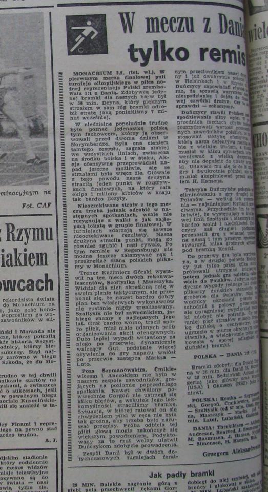 Przegląd Sportowy po Polska - Dania 1:1 (03.09.1972) 2