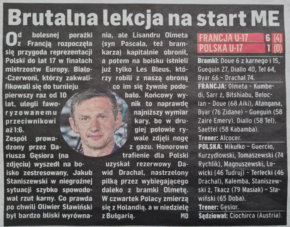 Francja - Polska 6:1 U17 (16.05.2022)
