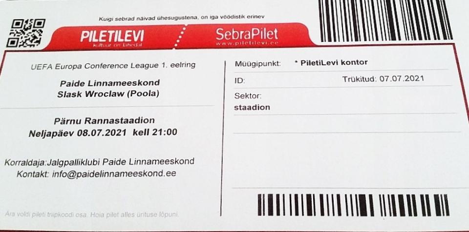Paide Linnameeskond - Śląsk Wrocław 1:2 (08.07.2021)