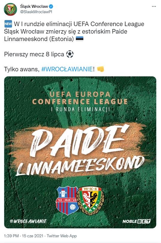 Paide Linnameeskond - Śląsk Wrocław 1:2 (08.07.2021)