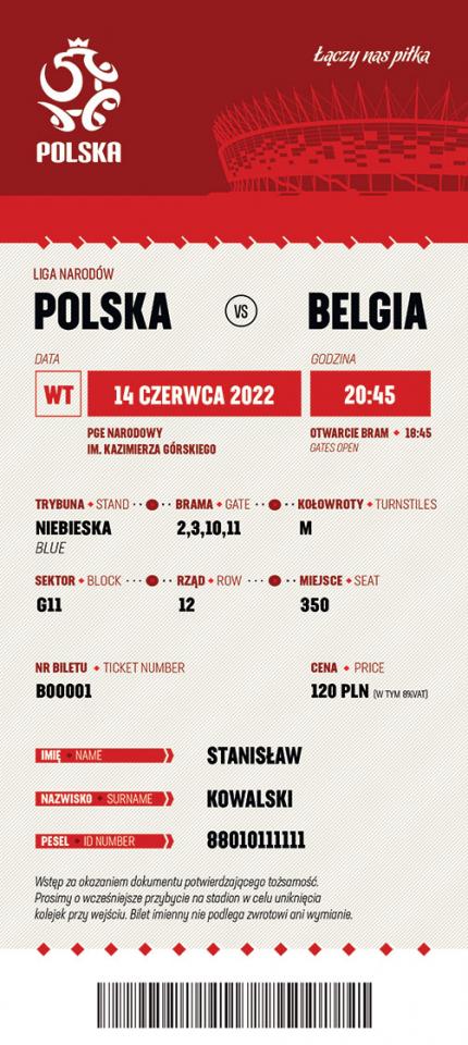 Polska - Belgia 1:0 (14.06.2022)
