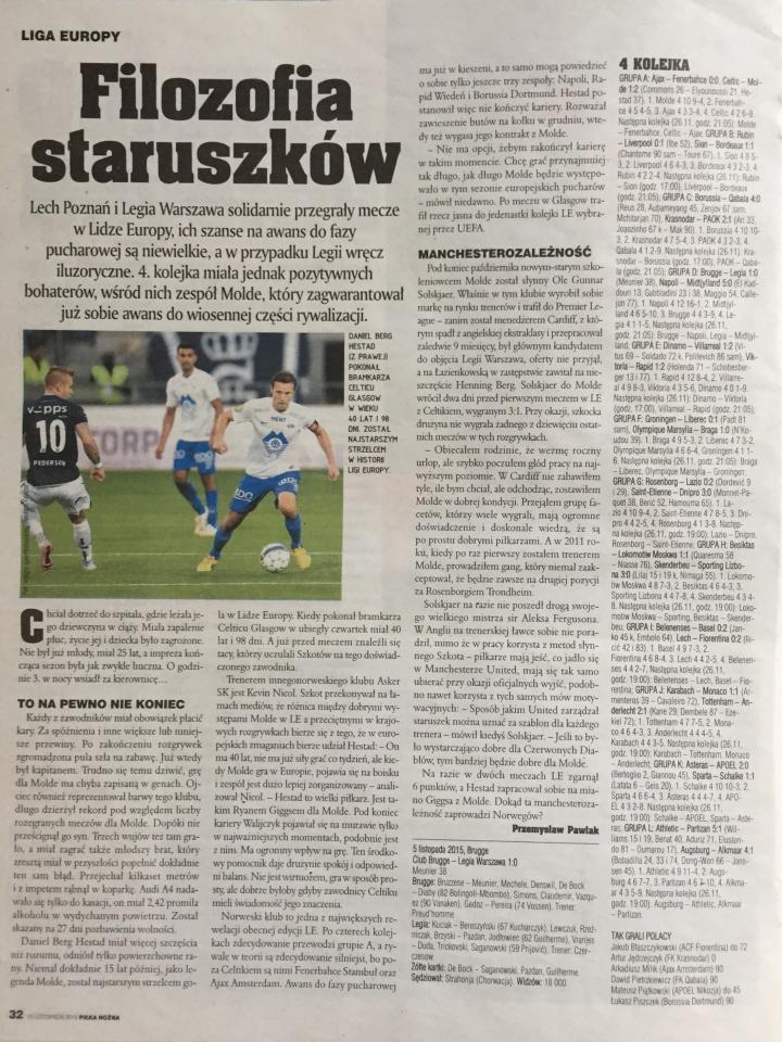 Piłka Nożna po meczu Club Brugge - Legia Warszawa 1:0 (05.11.2015).