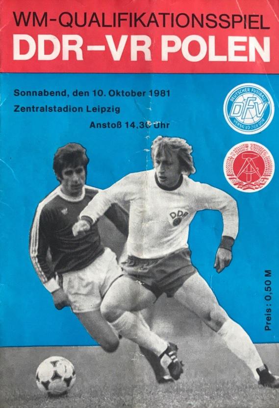 Okładka program meczowy NRD - Polska 2:3 (10.10.1981).