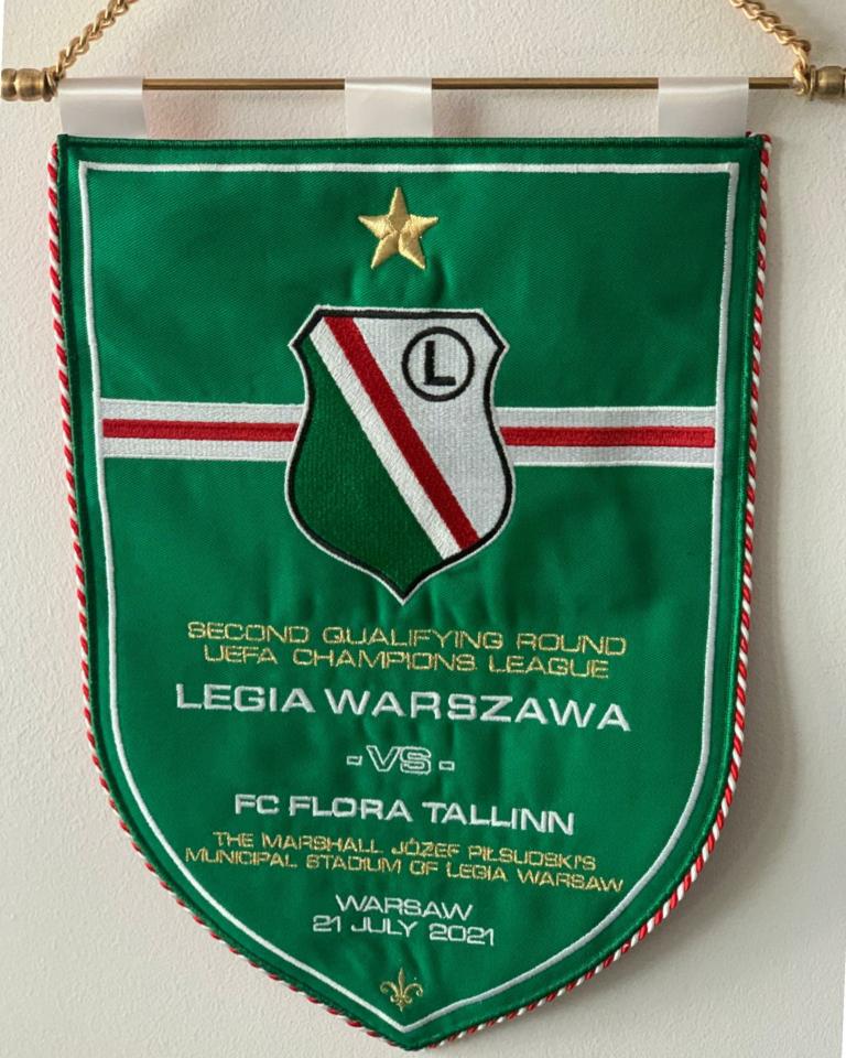 Proporczyk z meczu Legia Warszawa - Flora Tallin 2:1 (21.07.2021)