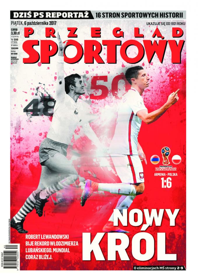 Okładka przeglądu sportowego po meczu Armenia - Polska 1:6 (05.10.2017)