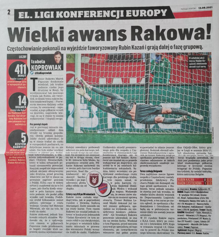 Rubin Kazań - Raków Częstochowa 0:0 (12.08.2021)