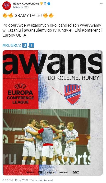 Rubin Kazań - Raków Częstochowa 0:0 (12.08.2021)