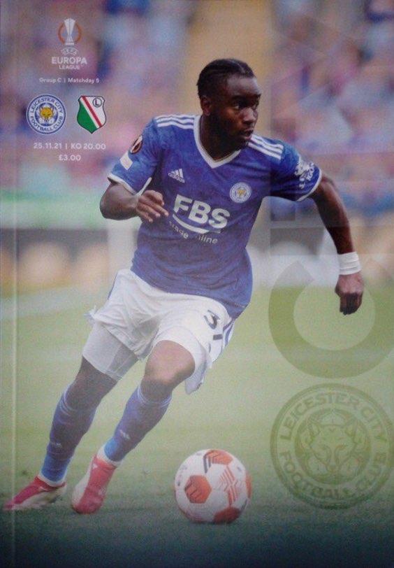 Program meczowy Leicester City - Legia Warszawa 3:1 (25.11.2021).