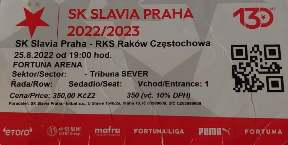 Slavia Praga - Raków Częstochowa 2:0 pd. (25.08.2022)