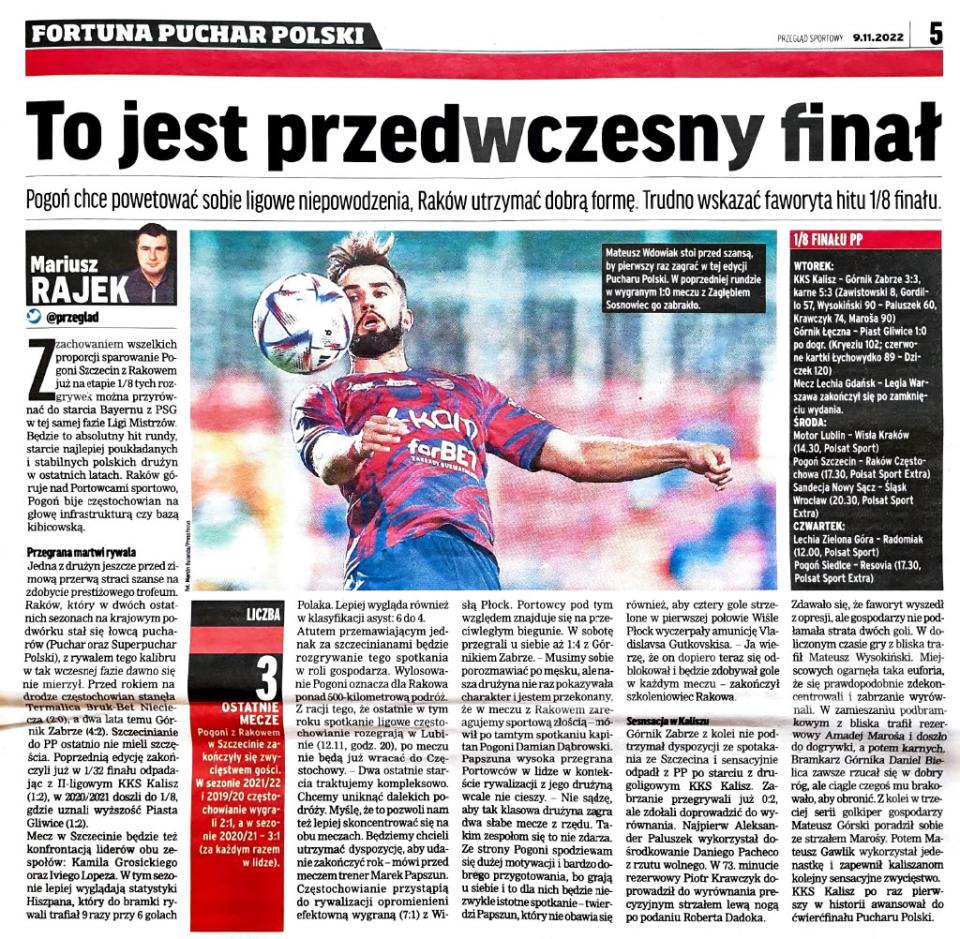 Górnik Łęczna - Piast Gliwice 1:0 pd. (08.11.2022) Przegląd Sportowy