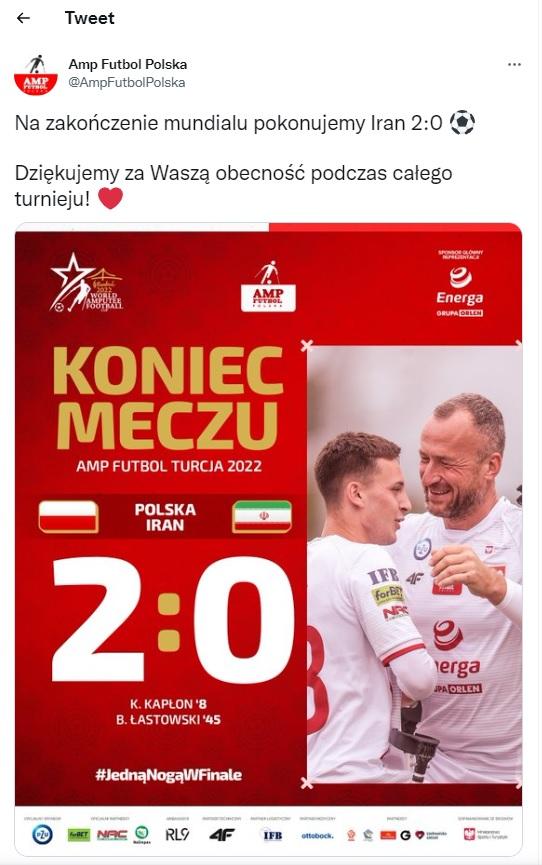 Twitt ampfutbol Iran - Polska 0:2 (09.10.2022)